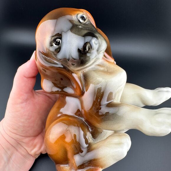Antique 1920s KERAMOS Vienna Austria Dachshund Dog Puppy Porcelain Figurine 6" H - Picture 9 of 9